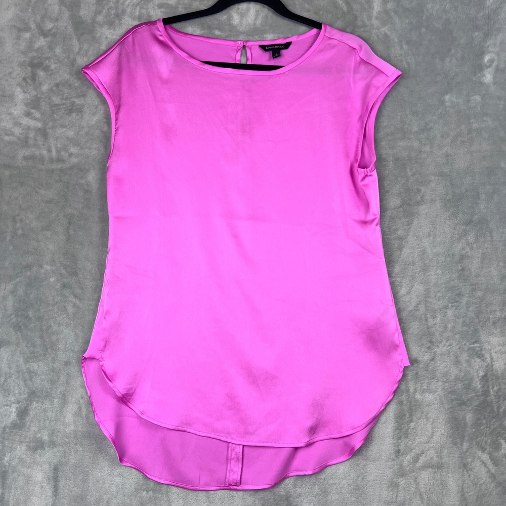 Banana Republic Pink Cap Sleeve High Low Hem Tunic Top Size S